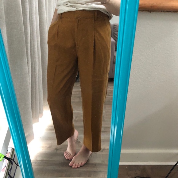 J. Crew mustard cropped wide leg trousers - Picture 6 of 8